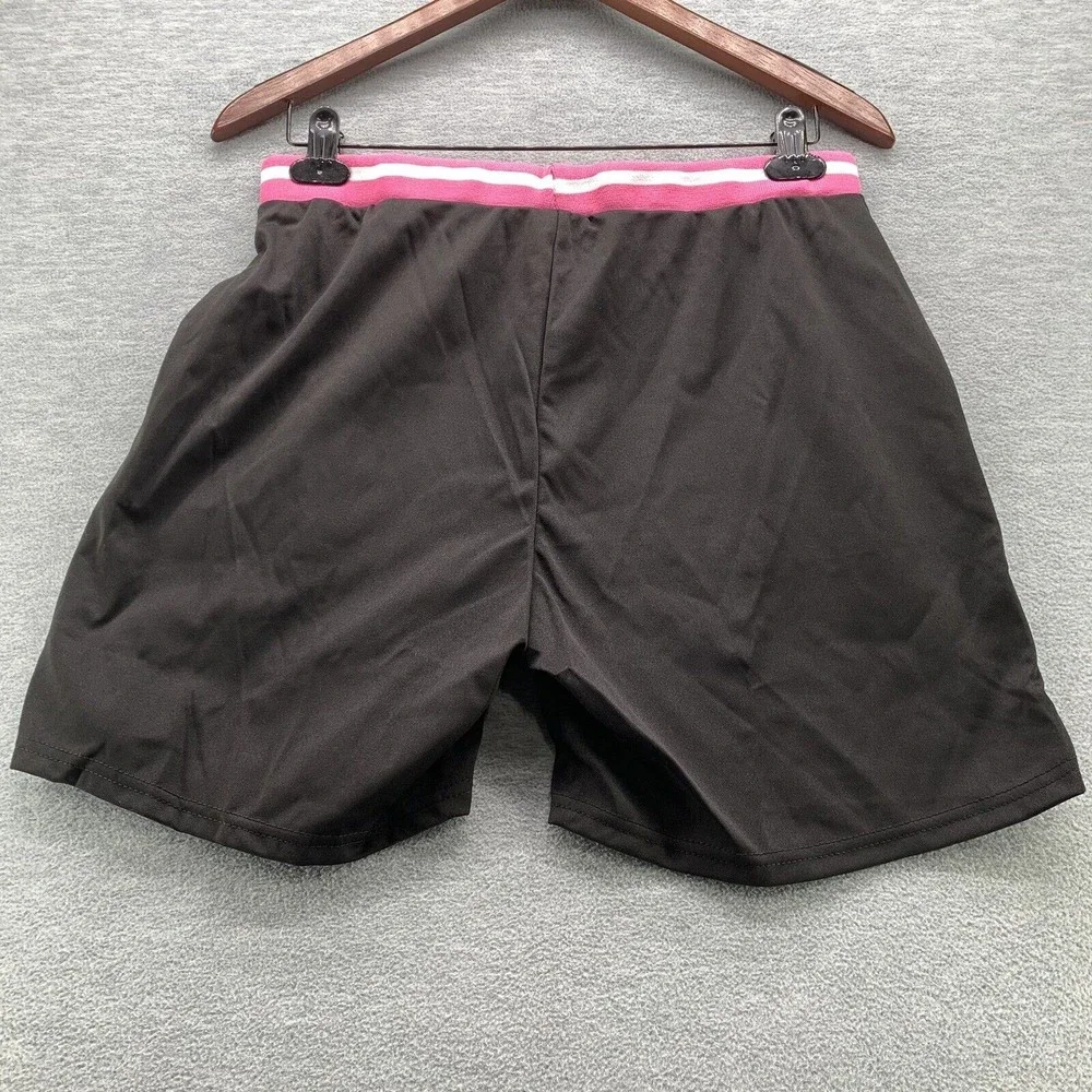 Women Black Bodycon Shirts & Shorts with Sequined Front Logo Set Size XL (A41) - Picture 3 of 13